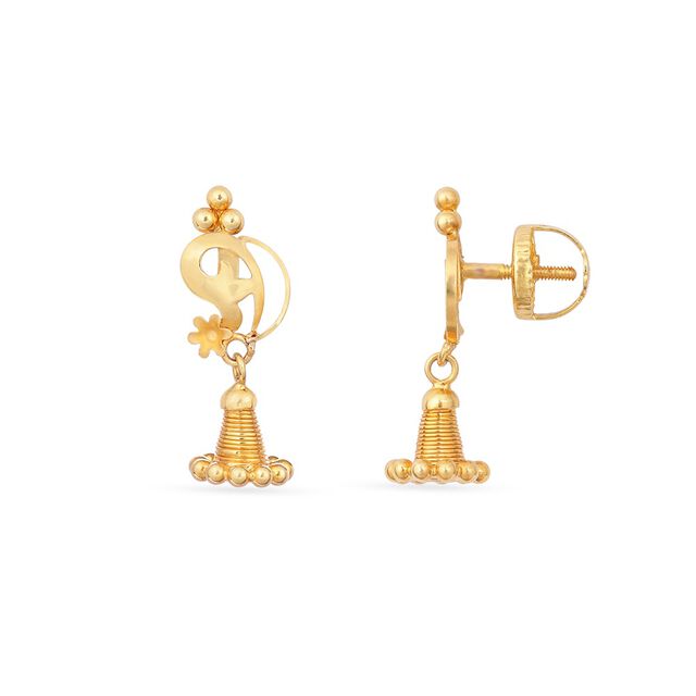 Tanishq 22KT Gold Drop Earrings for Women 4
