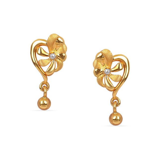 Tanishq 22KT Gold Drop Earrings for Women 