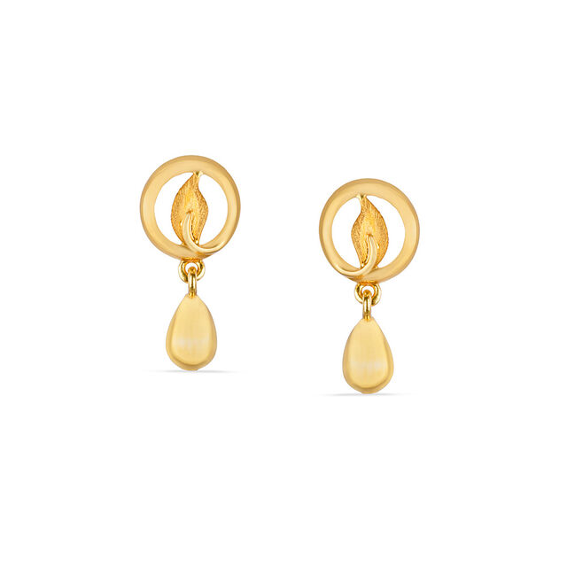 Tanishq 22KT Gold Drop Earrings for Women 