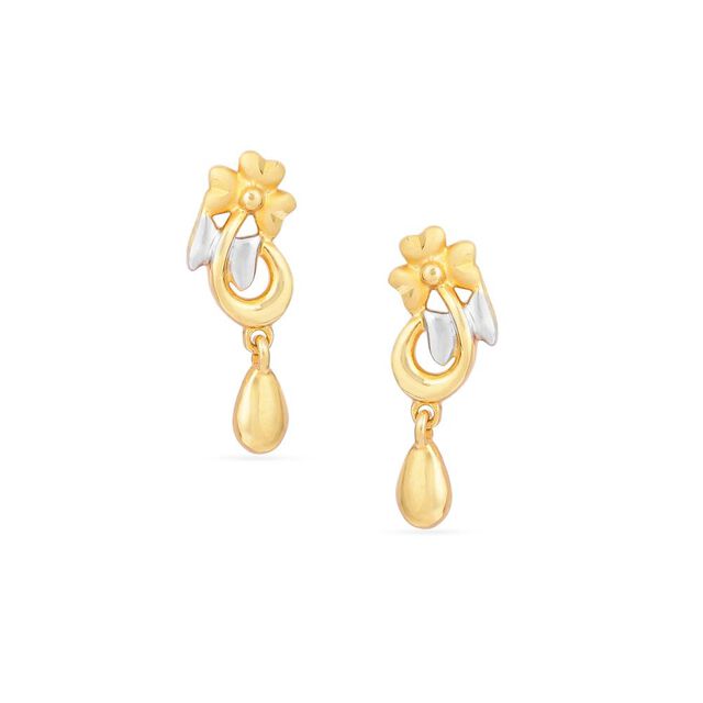 Tanishq 22KT Gold Drop Earrings for Women 