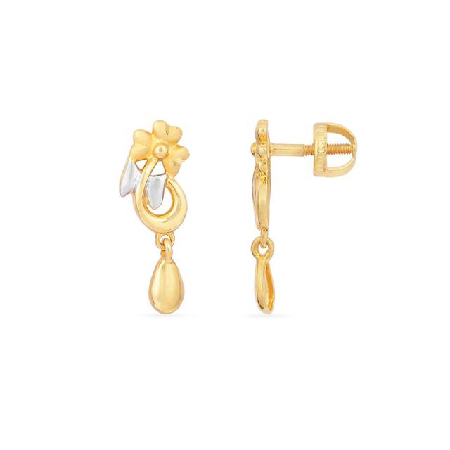 Tanishq 22KT Gold Drop Earrings for Women 4