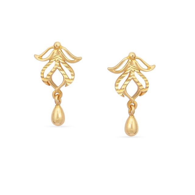 Tanishq 22KT Gold Drop Earrings for Women 