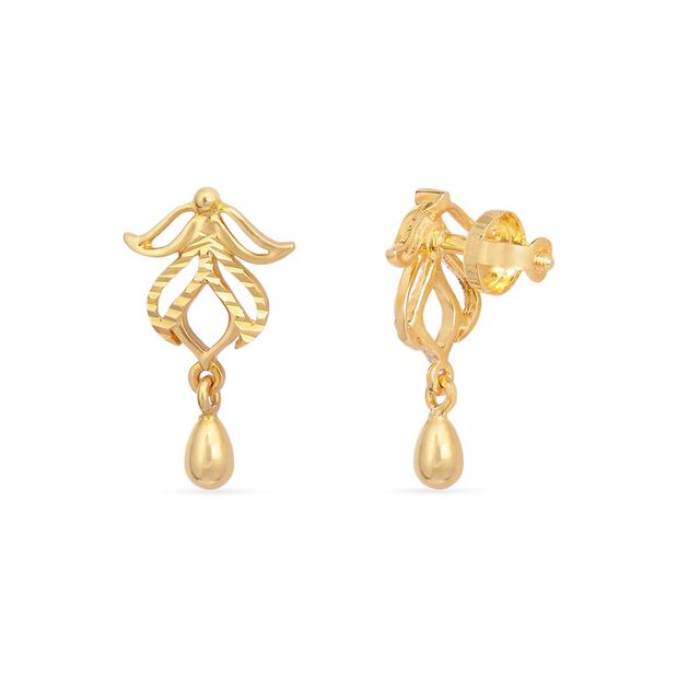 Tanishq 22KT Gold Drop Earrings for Women 2