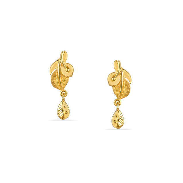 Tanishq 22KT Gold Drop Earrings for Women 