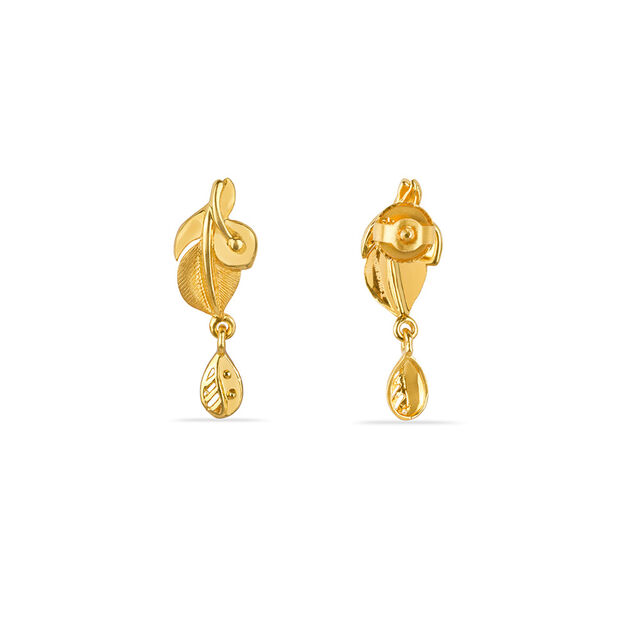 Tanishq 22KT Gold Drop Earrings for Women 3