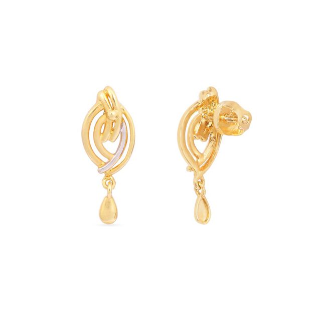 Tanishq 22KT Gold Drop Earrings for Women 2