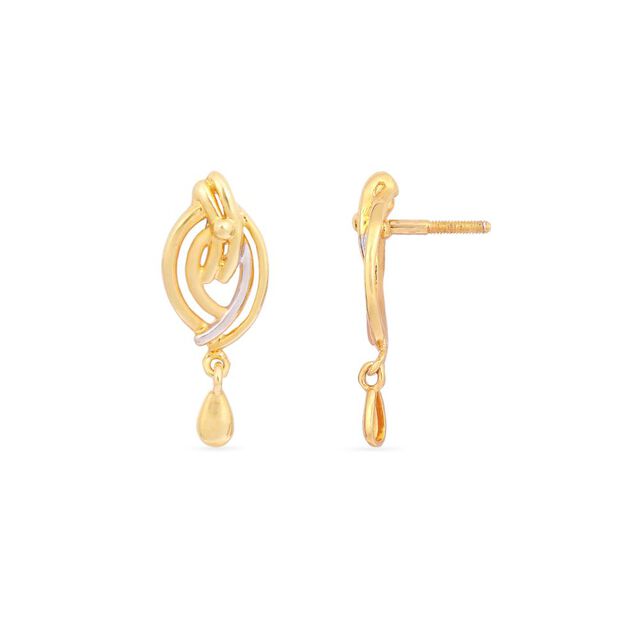 Tanishq 22KT Gold Drop Earrings for Women 4