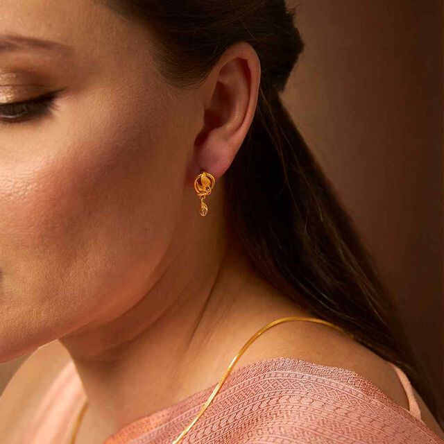 Tanishq 22KT Gold Drop Earrings for Women 2