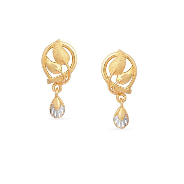 Tanishq 22KT Gold Drop Earrings for Women 