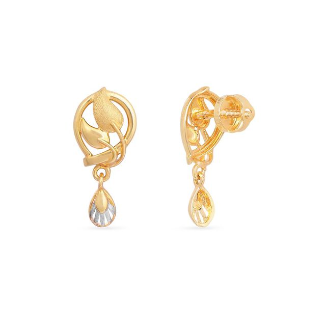 Tanishq 22KT Gold Drop Earrings for Women 3