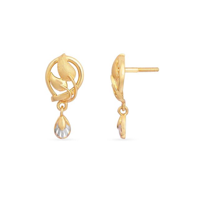 Tanishq 22KT Gold Drop Earrings for Women 5