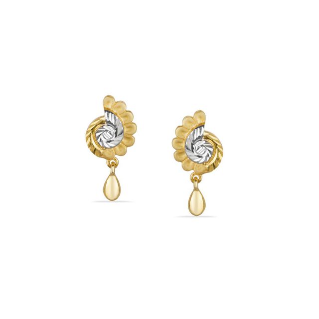 Tanishq 22KT Gold Drop Earrings for Women 