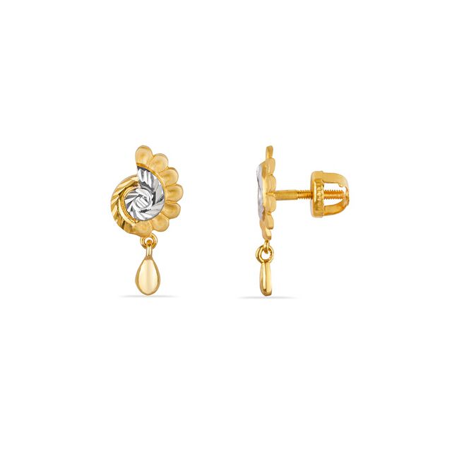 Tanishq 22KT Gold Drop Earrings for Women 2