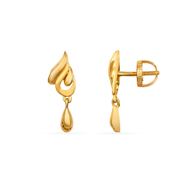 Tanishq 22KT Gold Drop Earring for Women 2