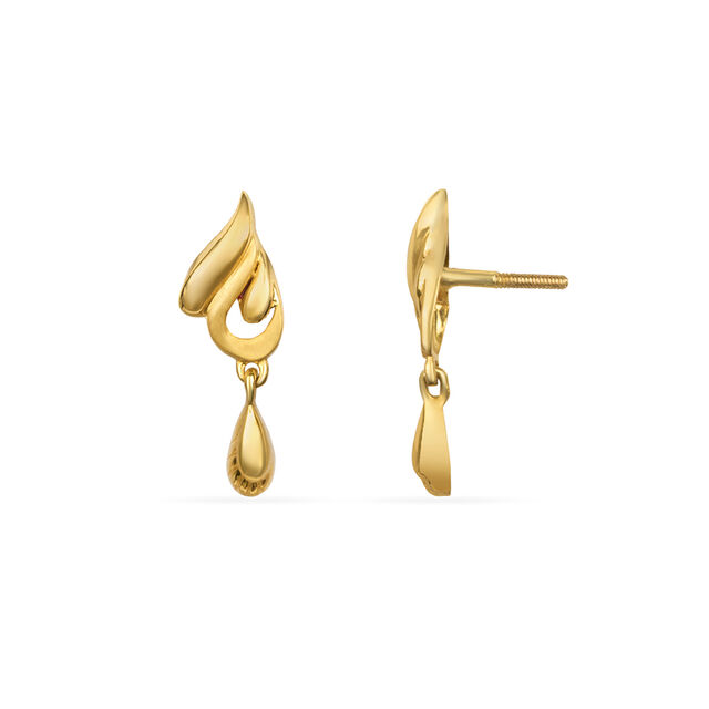Tanishq 22KT Gold Drop Earring for Women 4