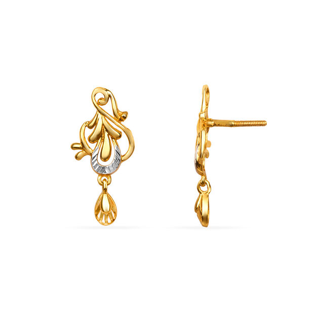 Tanishq 22KT Gold Drop Earring for Women 4