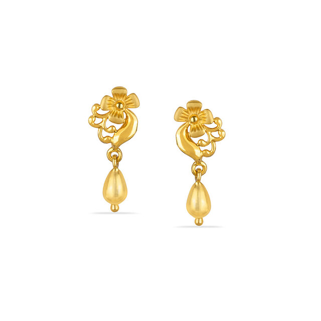 Tanishq 22KT Gold Drop Earrings for Women 