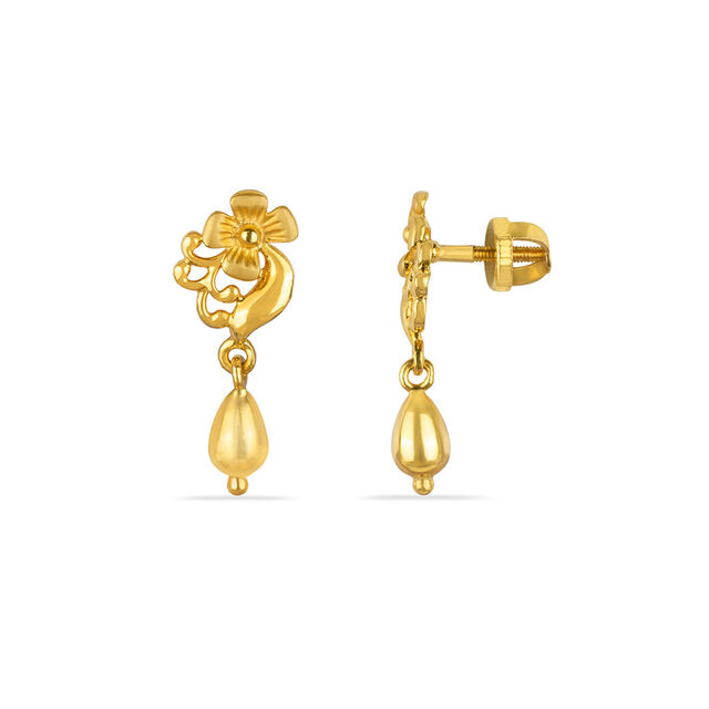 Tanishq 22KT Gold Drop Earrings for Women 2
