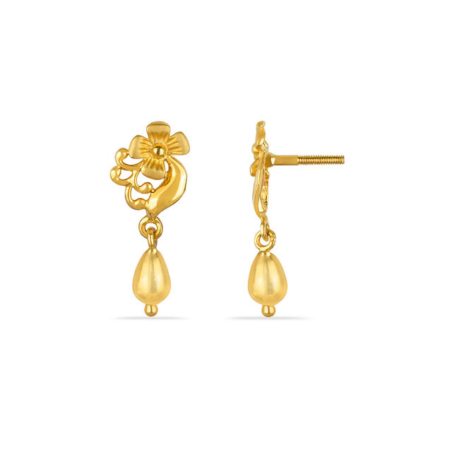 Tanishq 22KT Gold Drop Earrings for Women 4