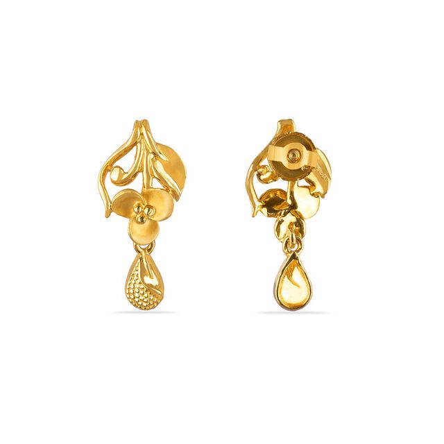 Tanishq 22KT Gold Drop Earrings for Women 3