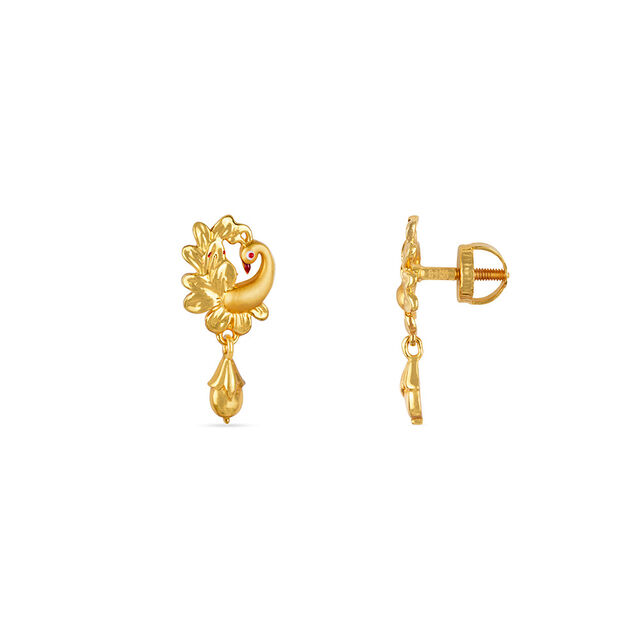 Tanishq 22KT Gold Drop Earrings for Women 2