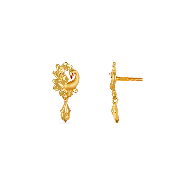 Tanishq 22KT Gold Drop Earrings for Women 4