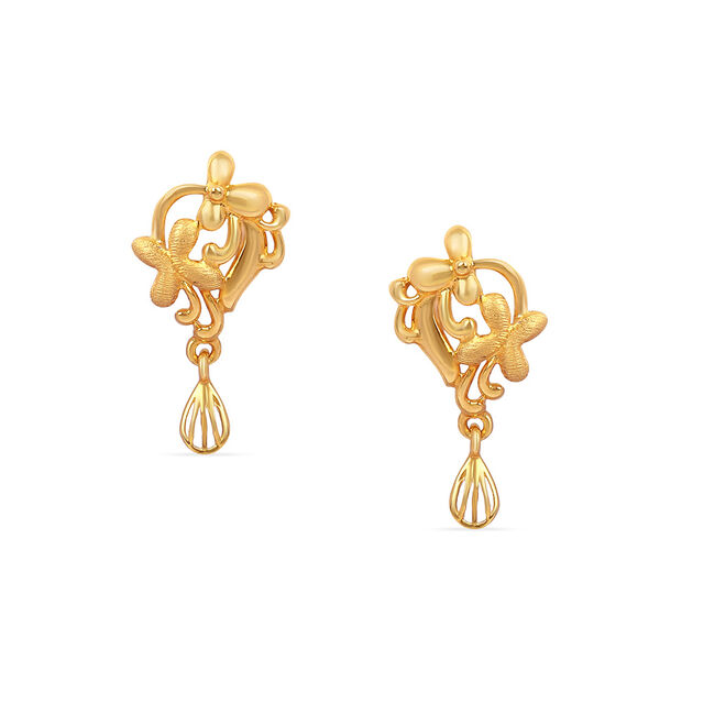 Tanishq 22KT Gold Drop Earrings for Women 