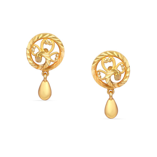Tanishq 22KT Gold Drop Earrings for Women 