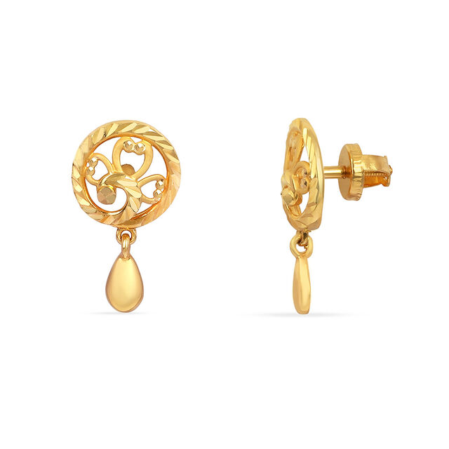 Tanishq 22KT Gold Drop Earrings for Women 2