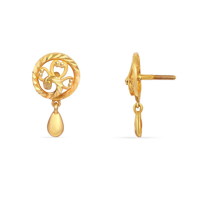 Tanishq 22KT Gold Drop Earrings for Women 4