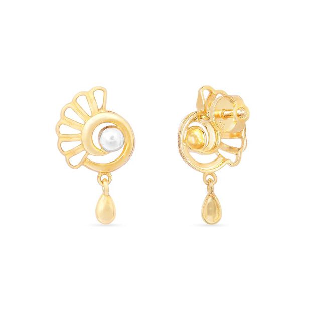 Tanishq 22KT Gold Drop Earrings for Women 2