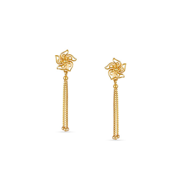 Tanishq 22KT Gold Drop Earrings for Women 
