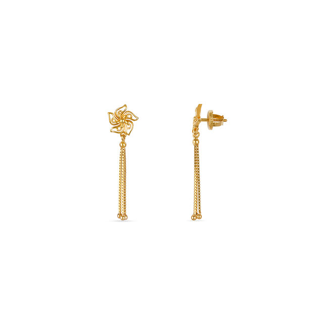 Tanishq 22KT Gold Drop Earrings for Women 3