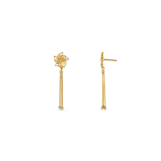 Tanishq 22KT Gold Drop Earrings for Women 5