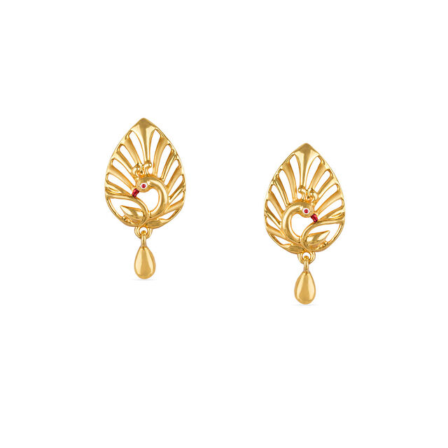 Tanishq 22KT Gold Drop Earrings for Women 