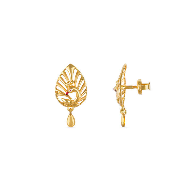 Tanishq 22KT Gold Drop Earrings for Women 2