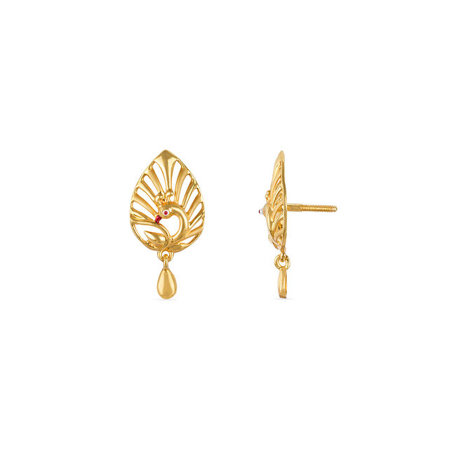Tanishq 22KT Gold Drop Earrings for Women 4