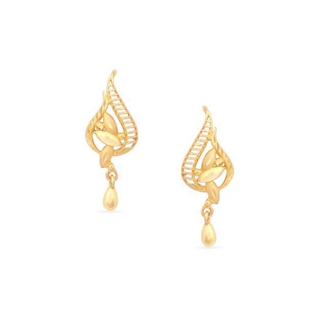 Tanishq 22KT Gold Drop Earrings for Women 