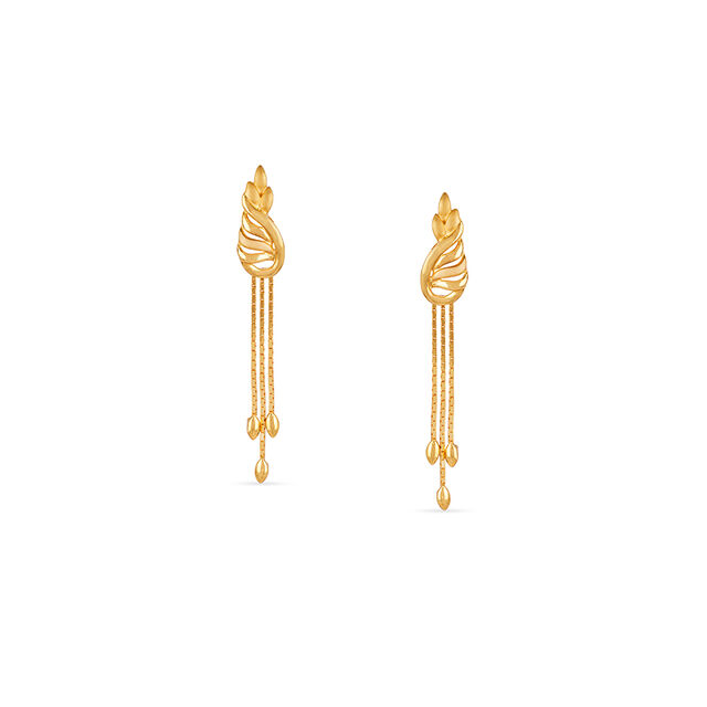 Tanishq 22KT Gold Drop Earrings for Women 