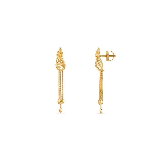 Tanishq 22KT Gold Drop Earrings for Women 3