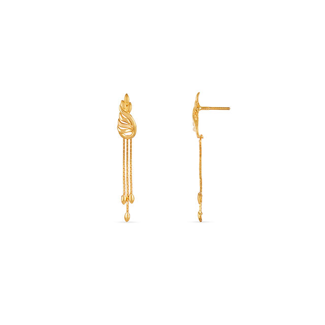 Tanishq 22KT Gold Drop Earrings for Women 5