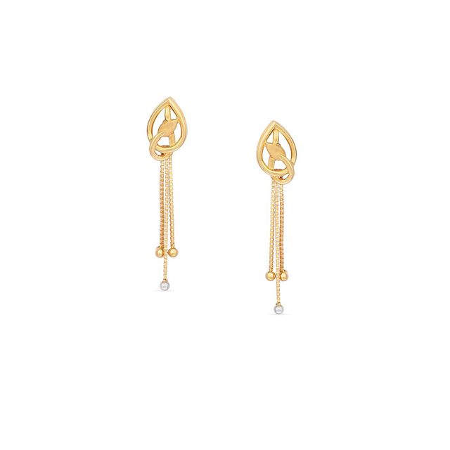 Tanishq 22KT Gold Drop Earrings for Women 