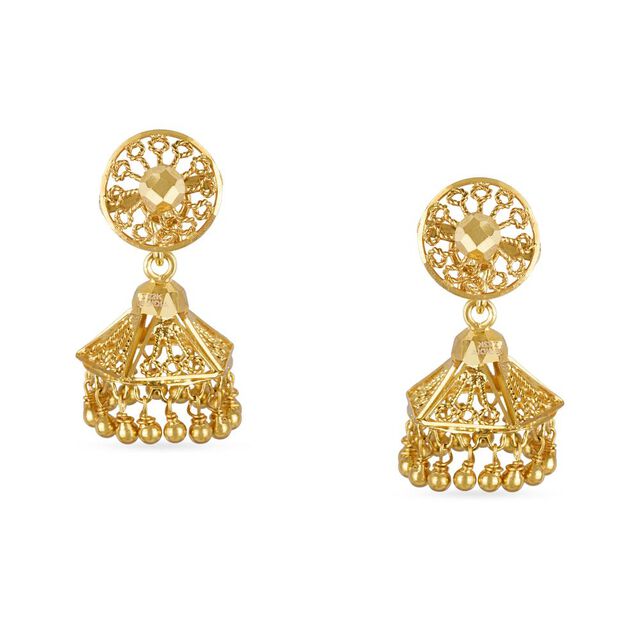 Tanishq 22KT Gold Jhumka for Women 