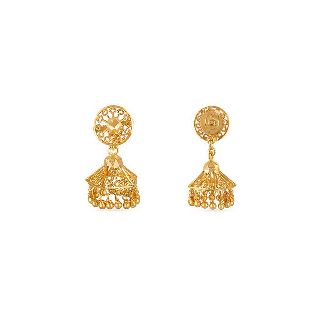 Tanishq 22KT Gold Jhumka for Women 3