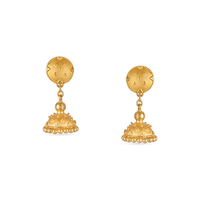 Tanishq 22KT Gold Jhumka for Women 