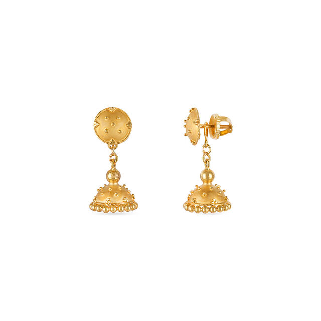 Tanishq 22KT Gold Jhumka for Women 3