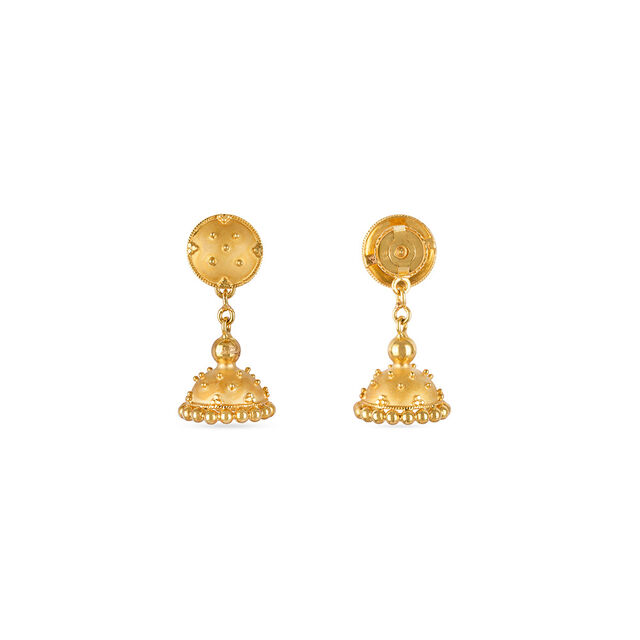 Tanishq 22KT Gold Jhumka for Women 4