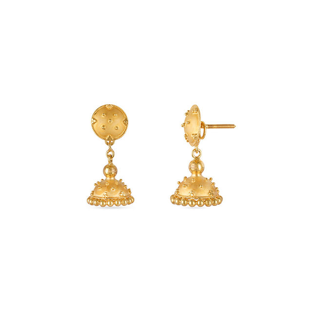 Tanishq 22KT Gold Jhumka for Women 5