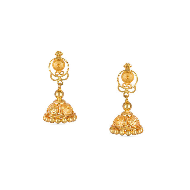 Tanishq 22KT Gold Jhumka for Women 