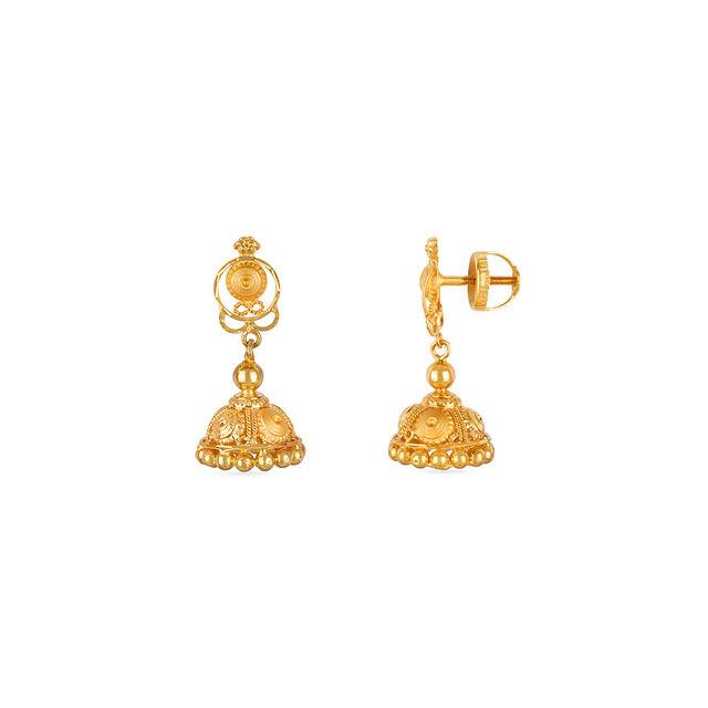 Tanishq 22KT Gold Jhumka for Women 2